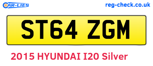 ST64ZGM are the vehicle registration plates.