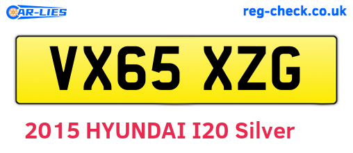 VX65XZG are the vehicle registration plates.