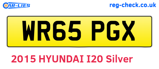 WR65PGX are the vehicle registration plates.