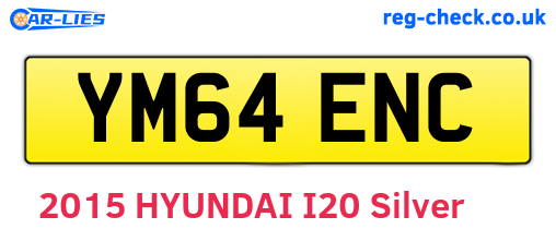 YM64ENC are the vehicle registration plates.