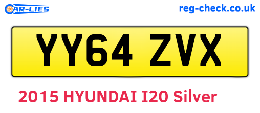 YY64ZVX are the vehicle registration plates.