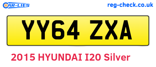 YY64ZXA are the vehicle registration plates.