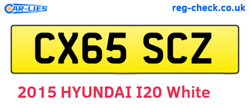 CX65SCZ are the vehicle registration plates.