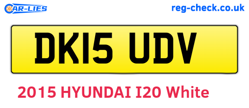 DK15UDV are the vehicle registration plates.