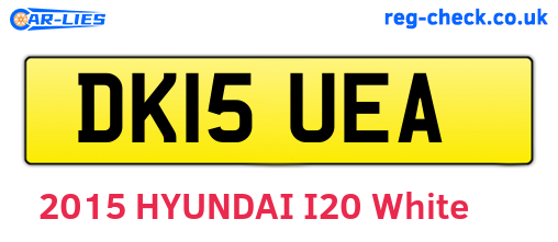 DK15UEA are the vehicle registration plates.