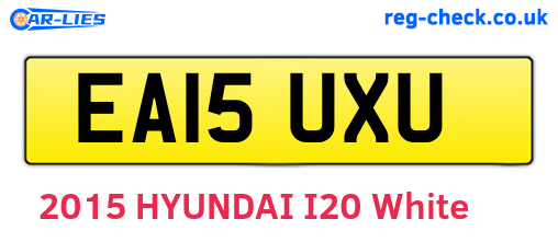 EA15UXU are the vehicle registration plates.
