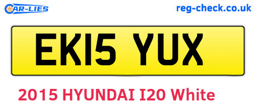 EK15YUX are the vehicle registration plates.