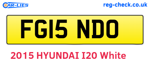 FG15NDO are the vehicle registration plates.