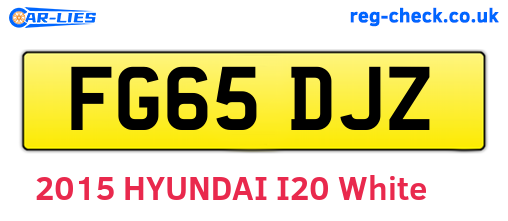 FG65DJZ are the vehicle registration plates.