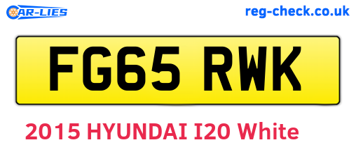 FG65RWK are the vehicle registration plates.