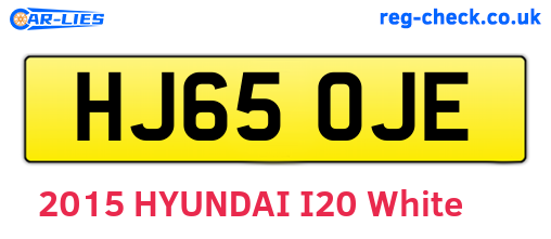 HJ65OJE are the vehicle registration plates.