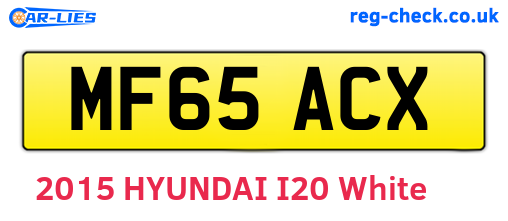 MF65ACX are the vehicle registration plates.