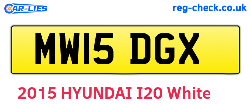 MW15DGX are the vehicle registration plates.