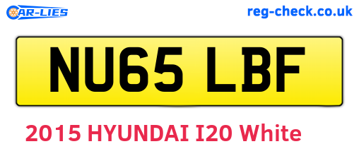 NU65LBF are the vehicle registration plates.
