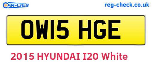 OW15HGE are the vehicle registration plates.