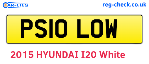 PS10LOW are the vehicle registration plates.