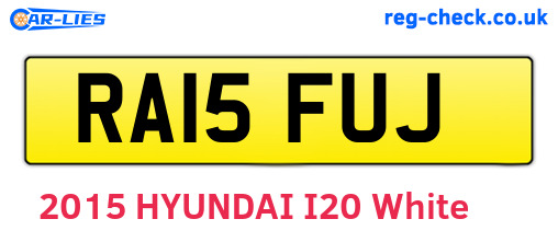 RA15FUJ are the vehicle registration plates.