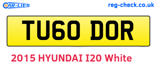 TU60DOR are the vehicle registration plates.