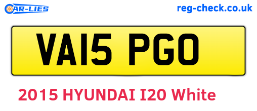 VA15PGO are the vehicle registration plates.