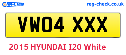 VW04XXX are the vehicle registration plates.