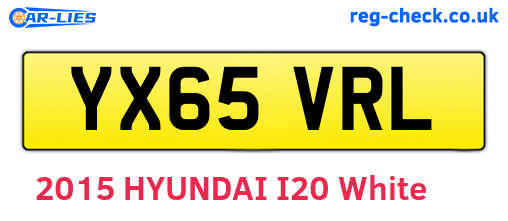 YX65VRL are the vehicle registration plates.