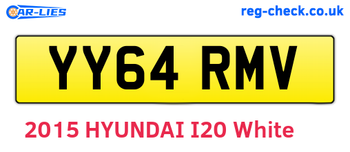 YY64RMV are the vehicle registration plates.