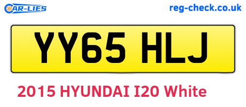 YY65HLJ are the vehicle registration plates.