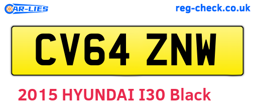 CV64ZNW are the vehicle registration plates.