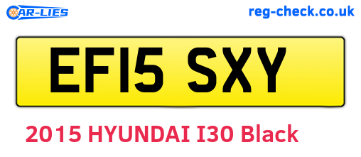 EF15SXY are the vehicle registration plates.