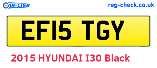 EF15TGY are the vehicle registration plates.