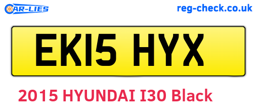 EK15HYX are the vehicle registration plates.