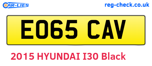 EO65CAV are the vehicle registration plates.