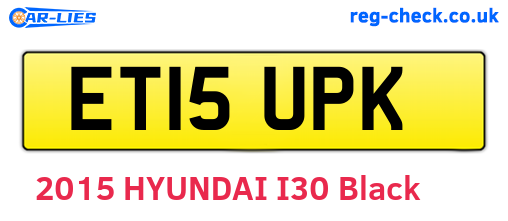 ET15UPK are the vehicle registration plates.
