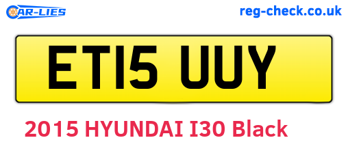 ET15UUY are the vehicle registration plates.