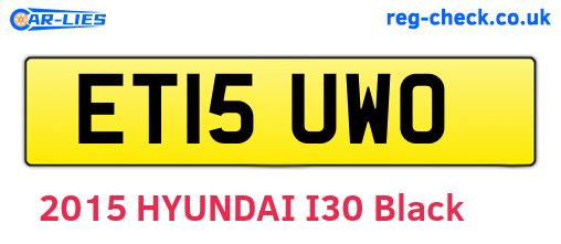 ET15UWO are the vehicle registration plates.