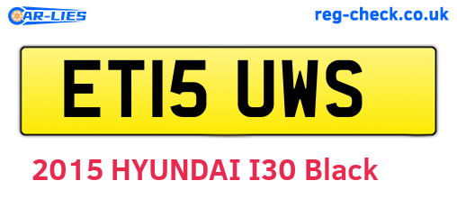 ET15UWS are the vehicle registration plates.