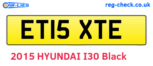 ET15XTE are the vehicle registration plates.