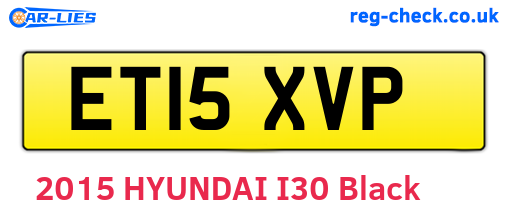 ET15XVP are the vehicle registration plates.