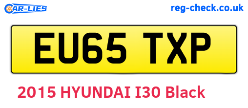 EU65TXP are the vehicle registration plates.