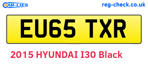 EU65TXR are the vehicle registration plates.