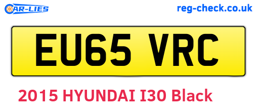 EU65VRC are the vehicle registration plates.