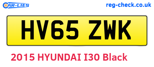 HV65ZWK are the vehicle registration plates.