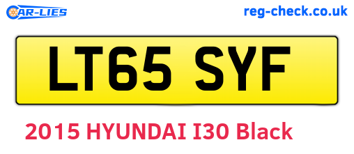 LT65SYF are the vehicle registration plates.