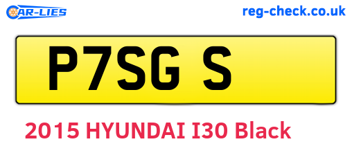 P7SGS are the vehicle registration plates.
