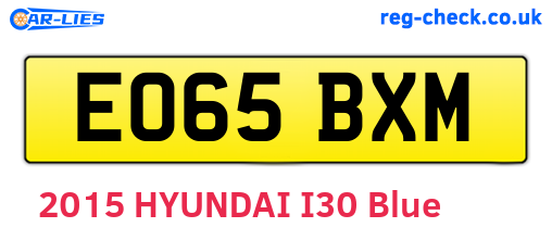 EO65BXM are the vehicle registration plates.