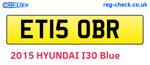 ET15OBR are the vehicle registration plates.