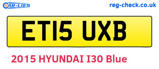 ET15UXB are the vehicle registration plates.