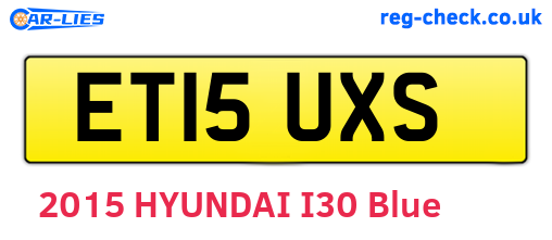 ET15UXS are the vehicle registration plates.