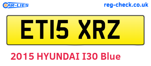 ET15XRZ are the vehicle registration plates.