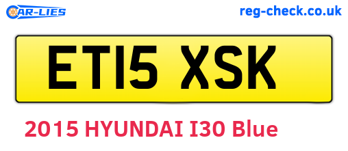 ET15XSK are the vehicle registration plates.